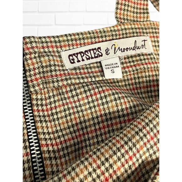 Gypsies & Moondust Women's S Overall Jumpsuit Checkered Plaid Square Neck - Picture 4 of 10